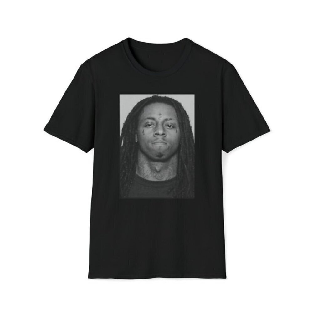 Lil Wayne Mugshot Graphic Tee Celebrity Unisex Shirt Rap Artist Tee Black Top